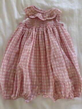 Luli and Me Pink Gingham Romper
